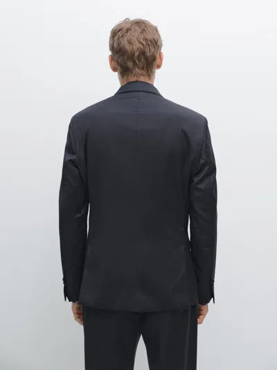 Massimo Dutti Pinstripe Wool Suit Blazer In Multi