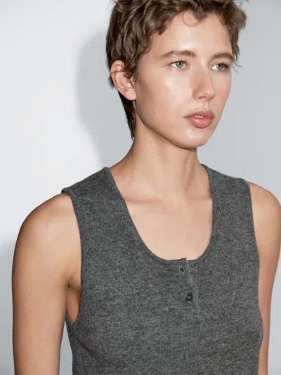 Massimo Dutti Knit Top With Button Details In Multi