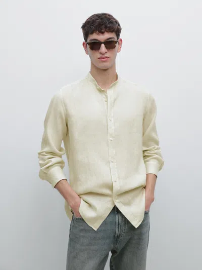 Massimo Dutti Slim Fit Stand Collar Shirt In Multi