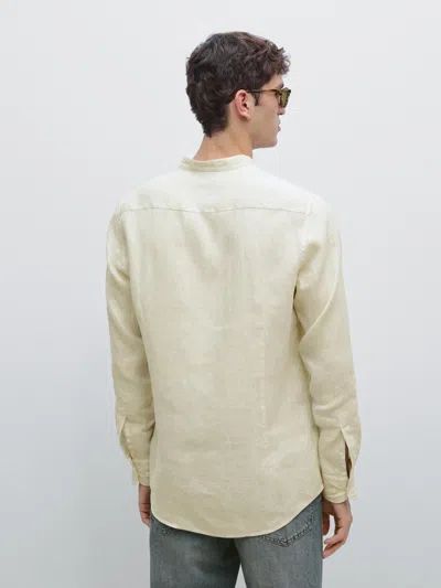 Massimo Dutti Slim Fit Stand Collar Shirt In Multi