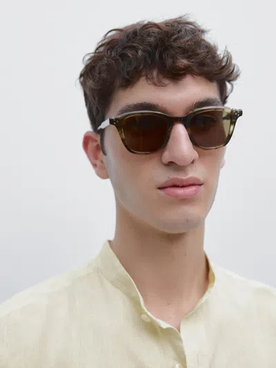 Massimo Dutti Slim Fit Stand Collar Shirt In Multi