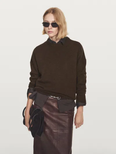 Massimo Dutti 100% Cashmere Oversize Sweater With Elbow Patches In Multi