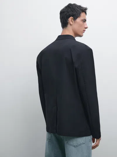 Massimo Dutti Lightweight Technical Blazer In Multi