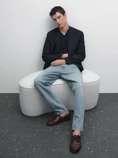 Massimo Dutti Lightweight Technical Blazer In Multi