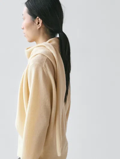 Massimo Dutti Knit Sweater With Scarf Detail In Neutral