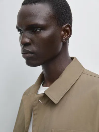 Massimo Dutti 100% Cotton Jacket With Pockets In Animal Print