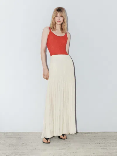 Massimo Dutti Cotton Blend Strappy Knit Bodysuit In Multi