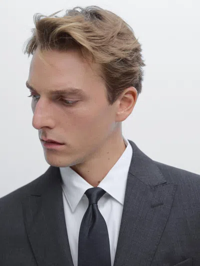 Massimo Dutti 100% Wool Suit Blazer In Black