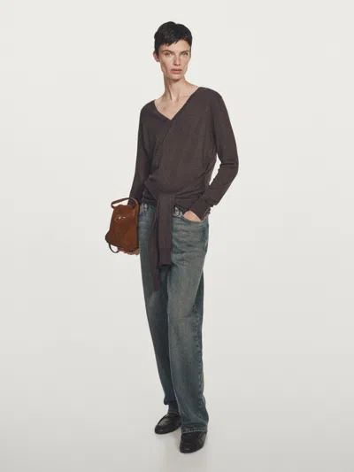 Massimo Dutti Knit Sweater With Multiway Sleeves In Black