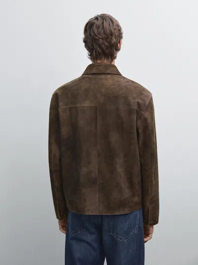 Massimo Dutti Suede Goatskin Jacket In Multi