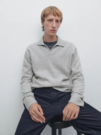 Massimo Dutti Wool Blend V In Multi