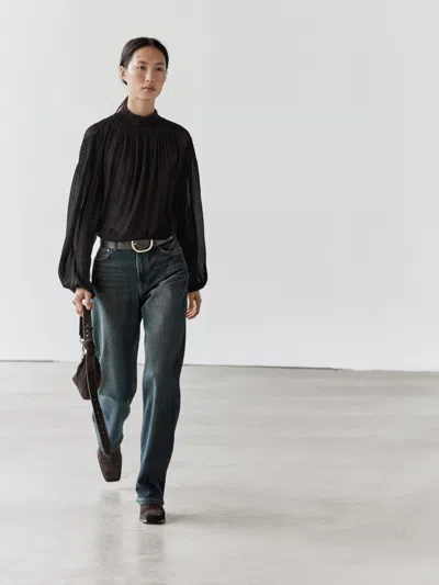 Massimo Dutti Flowing Blouse With Collar Detail In Animal Print