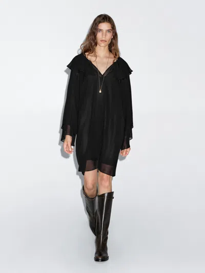 Massimo Dutti Short Ruffled Dress In Multi