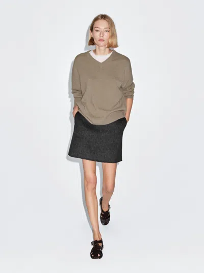 Massimo Dutti Short Faux Fur Skirt In Multi