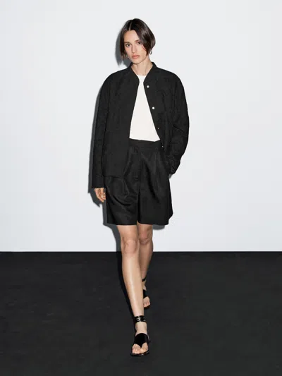 Massimo Dutti 100% Cotton Oversize Bomber Jacket In Multi