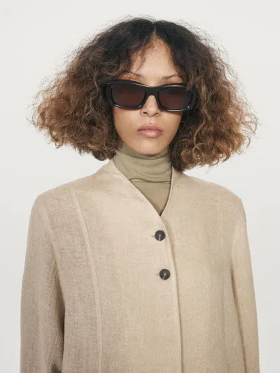 Massimo Dutti Wool Blend Overshirt With Visible Buttons In Multi