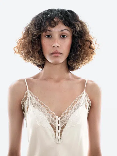 Massimo Dutti Camisole Top With Buttons In Neutral