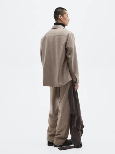 Massimo Dutti Wool Blend Overshirt With Pockets In Multi