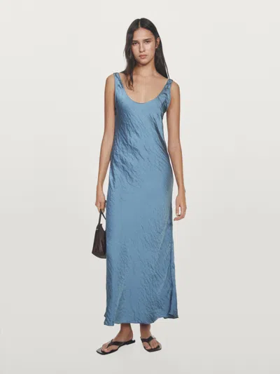 Massimo Dutti Long Flowing Satin Dress In Animal Print