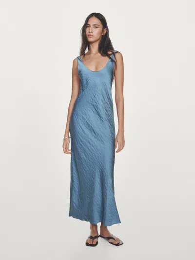 Massimo Dutti Long Flowing Satin Dress In Animal Print