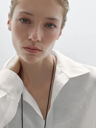 Massimo Dutti 100% Linen Open Collar Shirt