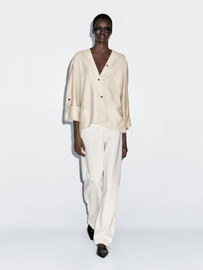 Massimo Dutti Shirt With Rolled In Animal Print