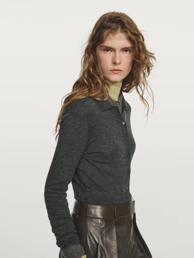 Massimo Dutti 100% Wool Knit Cardigan In Multi