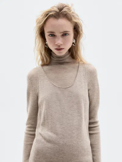 Massimo Dutti Long Strappy Knit Top In 100% Cashmere In Multi