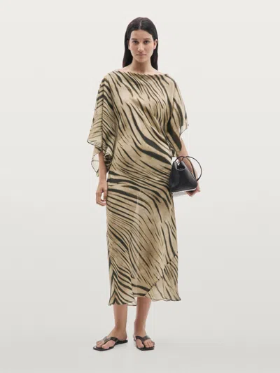 Massimo Dutti Long Animal Print Dress In Multi
