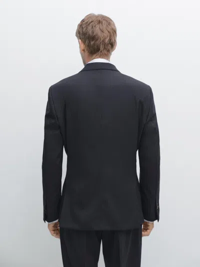 Massimo Dutti Wool Blend Suit Blazer In Multi