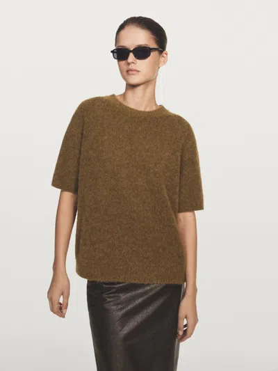 Massimo Dutti Oversize Alpaca And Wool Knit Sweater In Multi