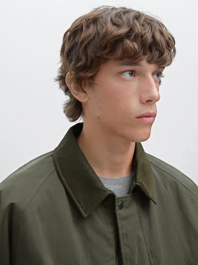 Massimo Dutti Jacket With Leather Collar Detail In Multi