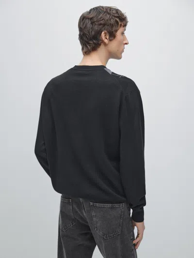 Massimo Dutti 100% Wool Argyle Knit Sweater In Gray