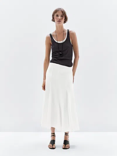 Massimo Dutti Midi Skirt With Yoke And Flounce