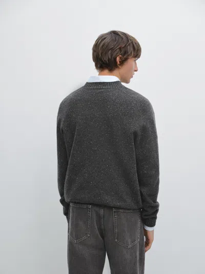 Massimo Dutti Crew Neck Sweater In 100% Wool In Multi