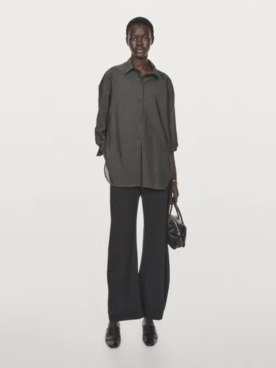 Massimo Dutti Oversize Cotton Blend Shirt In Animal Print