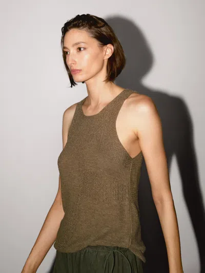 Massimo Dutti Cutwork Halter Top In Multi