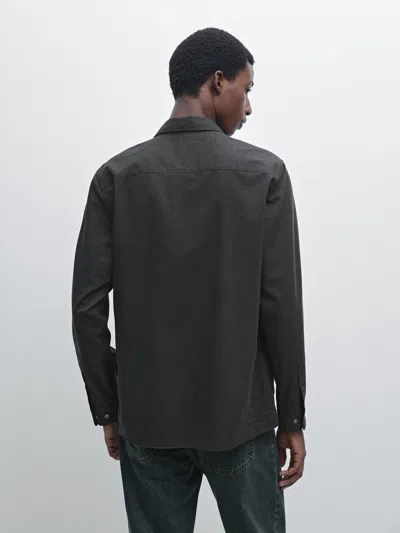 Massimo Dutti Regular Fit Micro In Gray