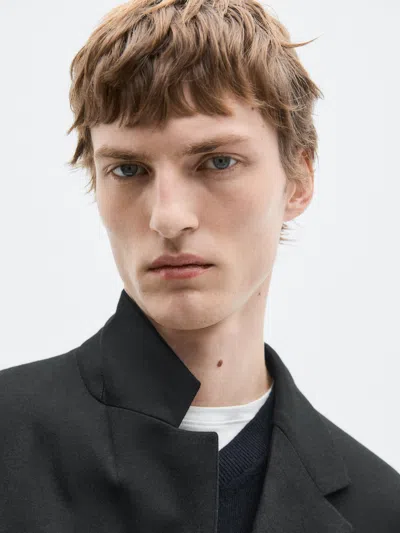 Massimo Dutti Flannel Suit Blazer In Multi