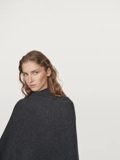 Massimo Dutti Knit 100% Cashmere Cape In Multi
