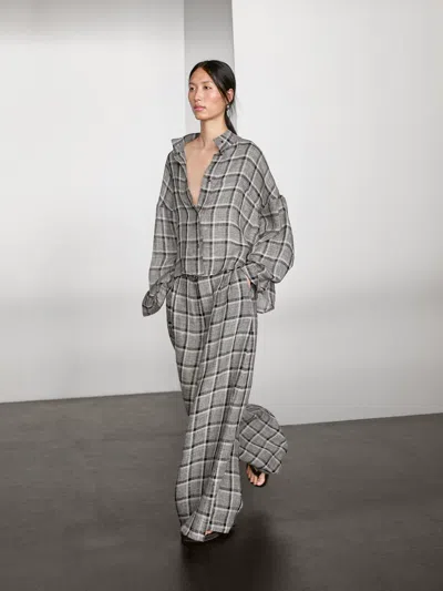 Massimo Dutti 100% Linen Check Shirt In Multi