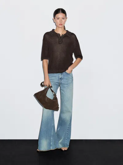 Massimo Dutti Polo Sweater With Contrast Collar In Multi