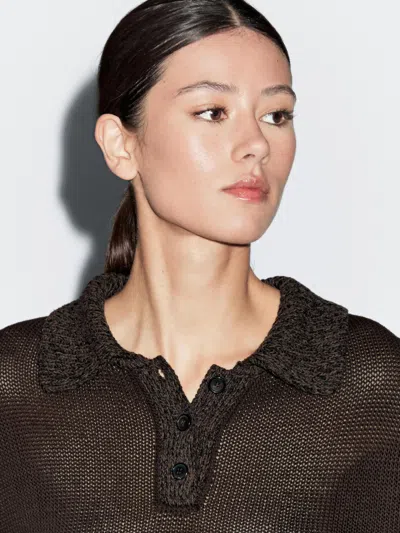 Massimo Dutti Polo Sweater With Contrast Collar In Multi