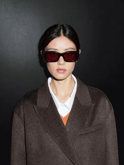 Massimo Dutti Long Wool Blend Surplice Coat In Gray