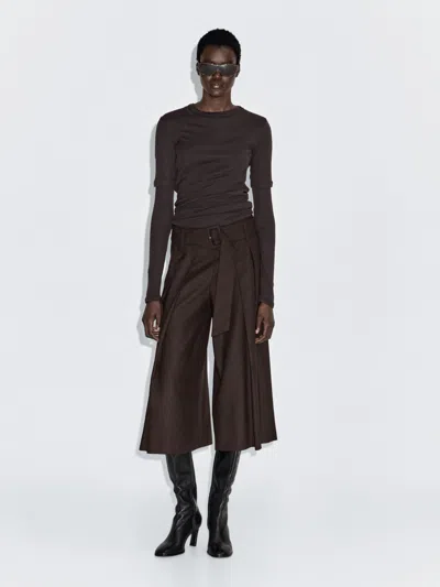 Massimo Dutti Skort With Belt In Animal Print