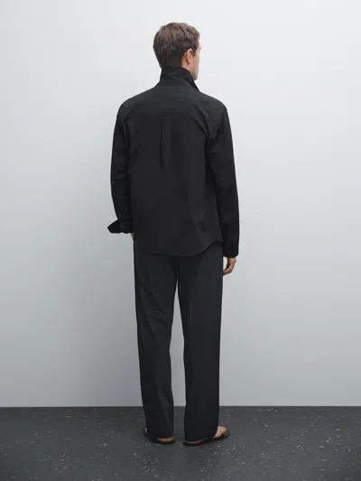 Massimo Dutti Regular Technical Jacket In Brown