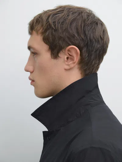 Massimo Dutti Regular Technical Jacket In Brown