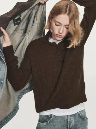 Massimo Dutti 100% Cashmere Polo Collar Sweater In Animal Print