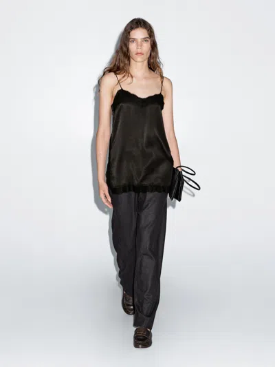 Massimo Dutti Camisole Top With Vent Details In Brown