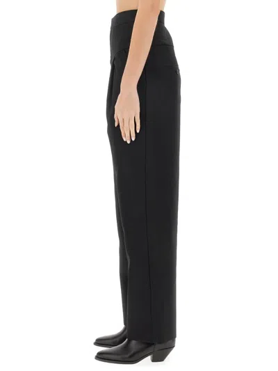 Isabel Marant High Waist Wide Leg Trousers With Button Detail In Multi